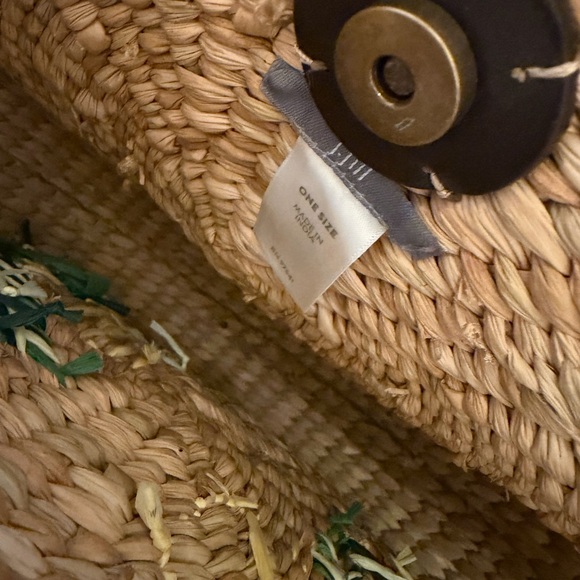 J. Jill Straw Woven Tote with Yellow and Green Embroidery - Picture 2 of 4